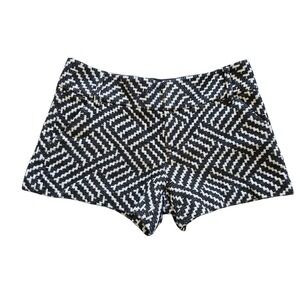 Alice + Olivia Shorts Womens Black White Geometric Patterned‎ High Waist